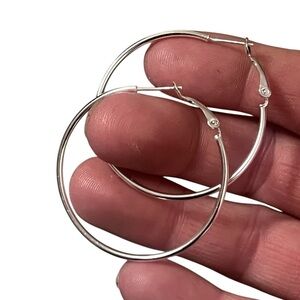Sterling Silver 925 hoop earrings 1.5”